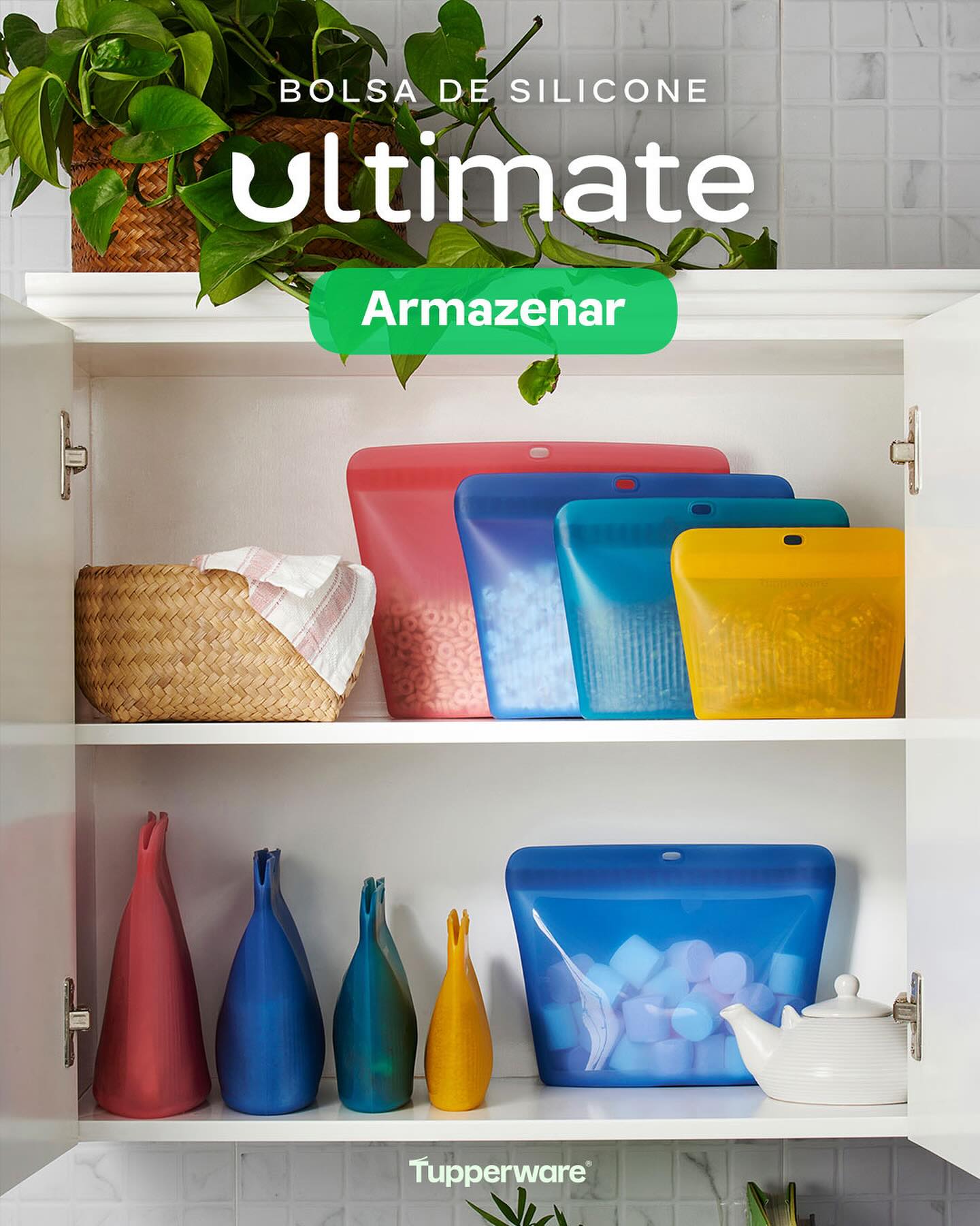 Saco de Silicone Multiuso G Ultimate Tupperware Azul 1,7L