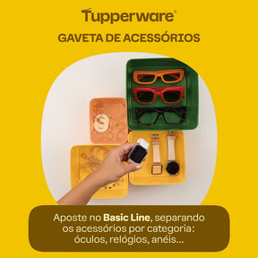 Pote Hermético Tupperware Basic Line Verde Grama 160ml