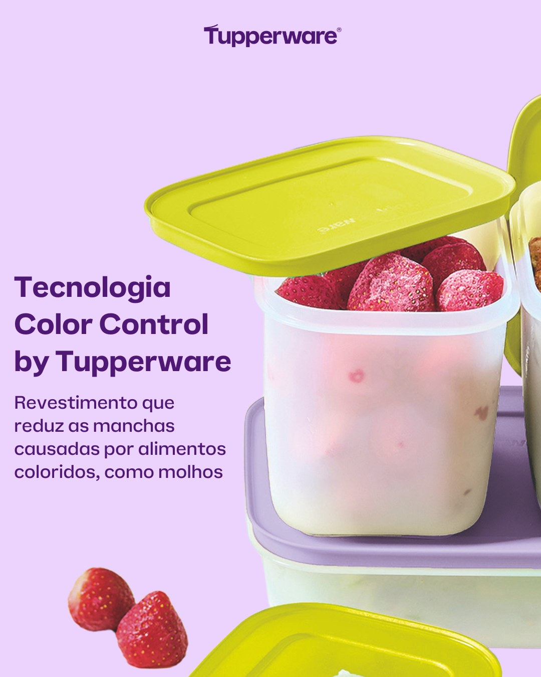 Pote Hermético para Congelamento Tupperware Freezer Line Roxo Ametista 2,5L