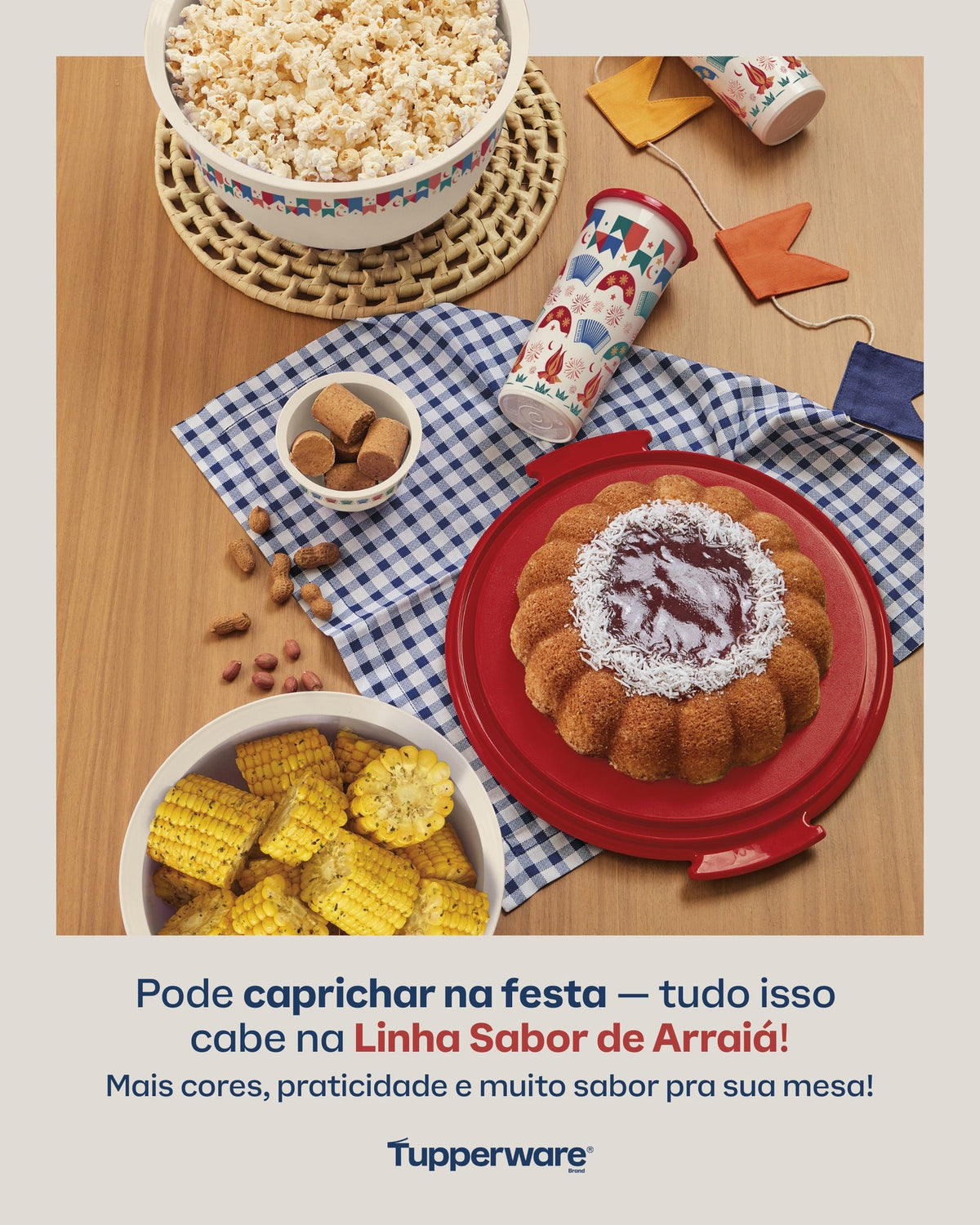 Tigela Bowl Murano Tupperware Festa Junina Sabor De Arraiá 1,3L