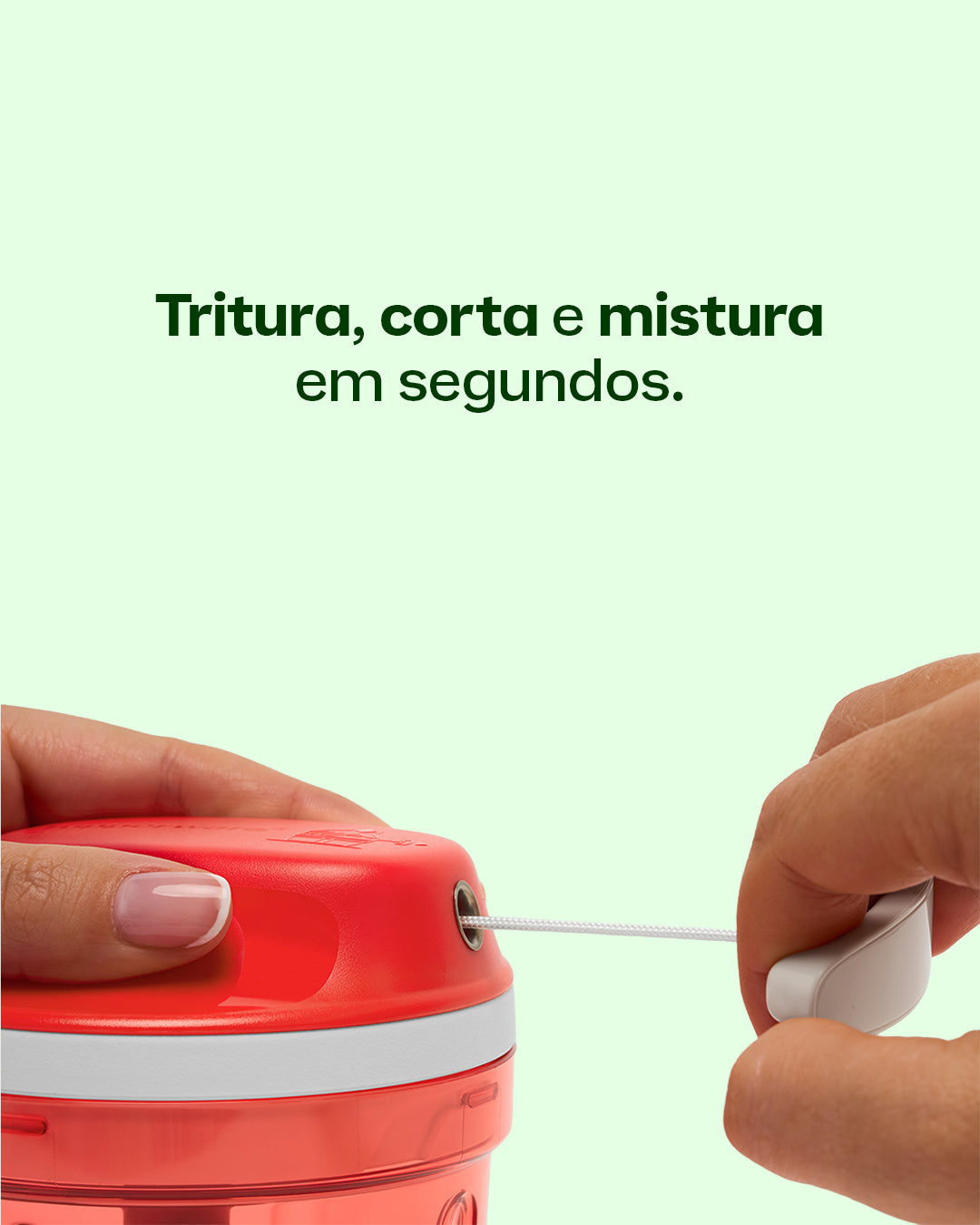 Mini Triturador de Alimentos Tupperware Turbo Chef Supersonic Vermelho 300ml