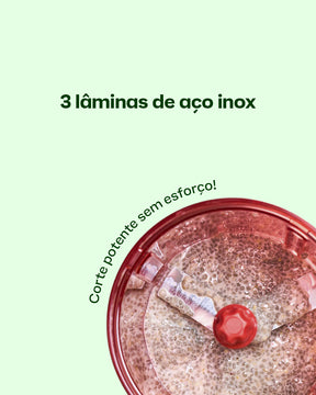 Mini Triturador de Alimentos Tupperware Turbo Chef Supersonic Vermelho 300ml