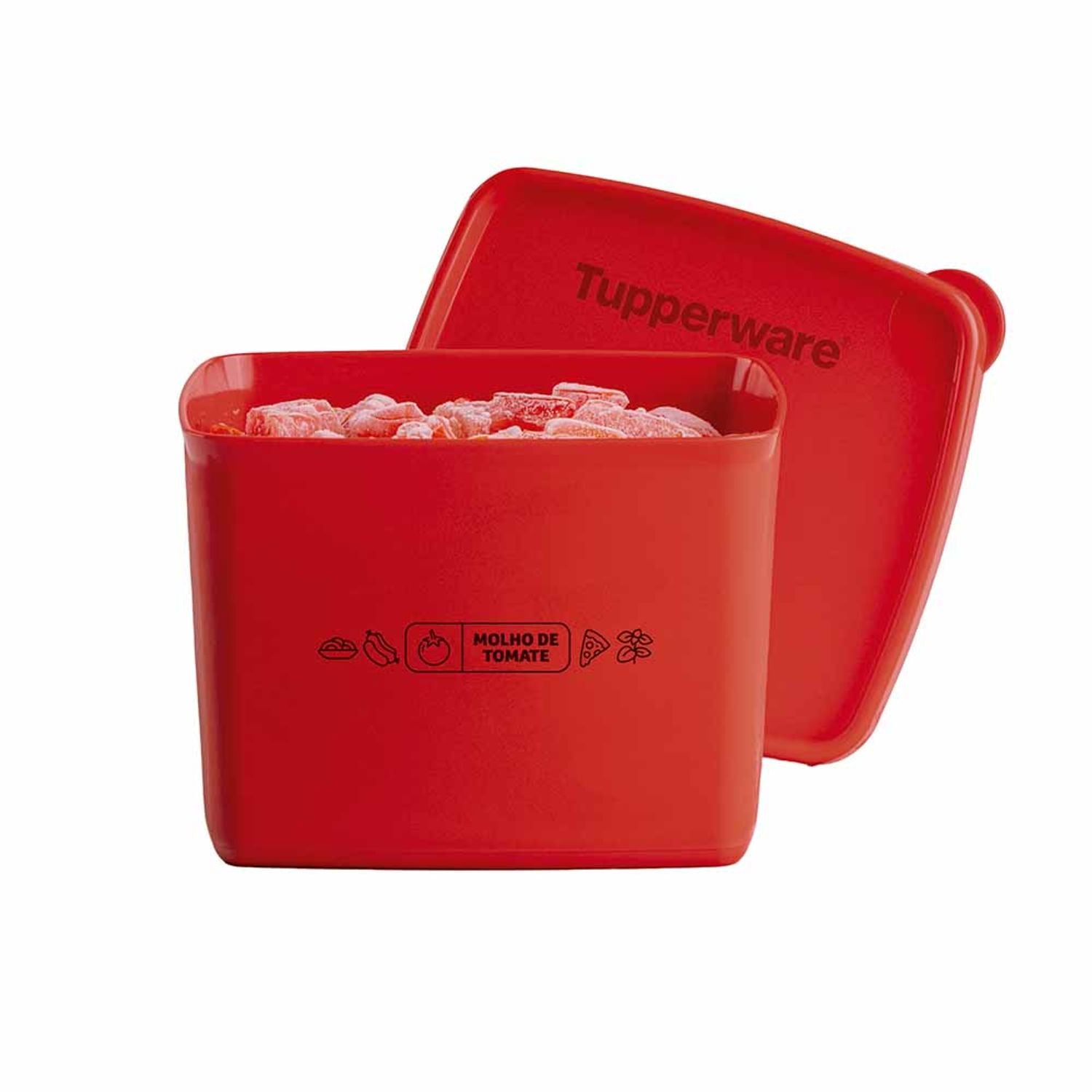 Pote Hermético Jeitoso Tupperware Vermelho Tema Mix Molho de Tomate 800ml