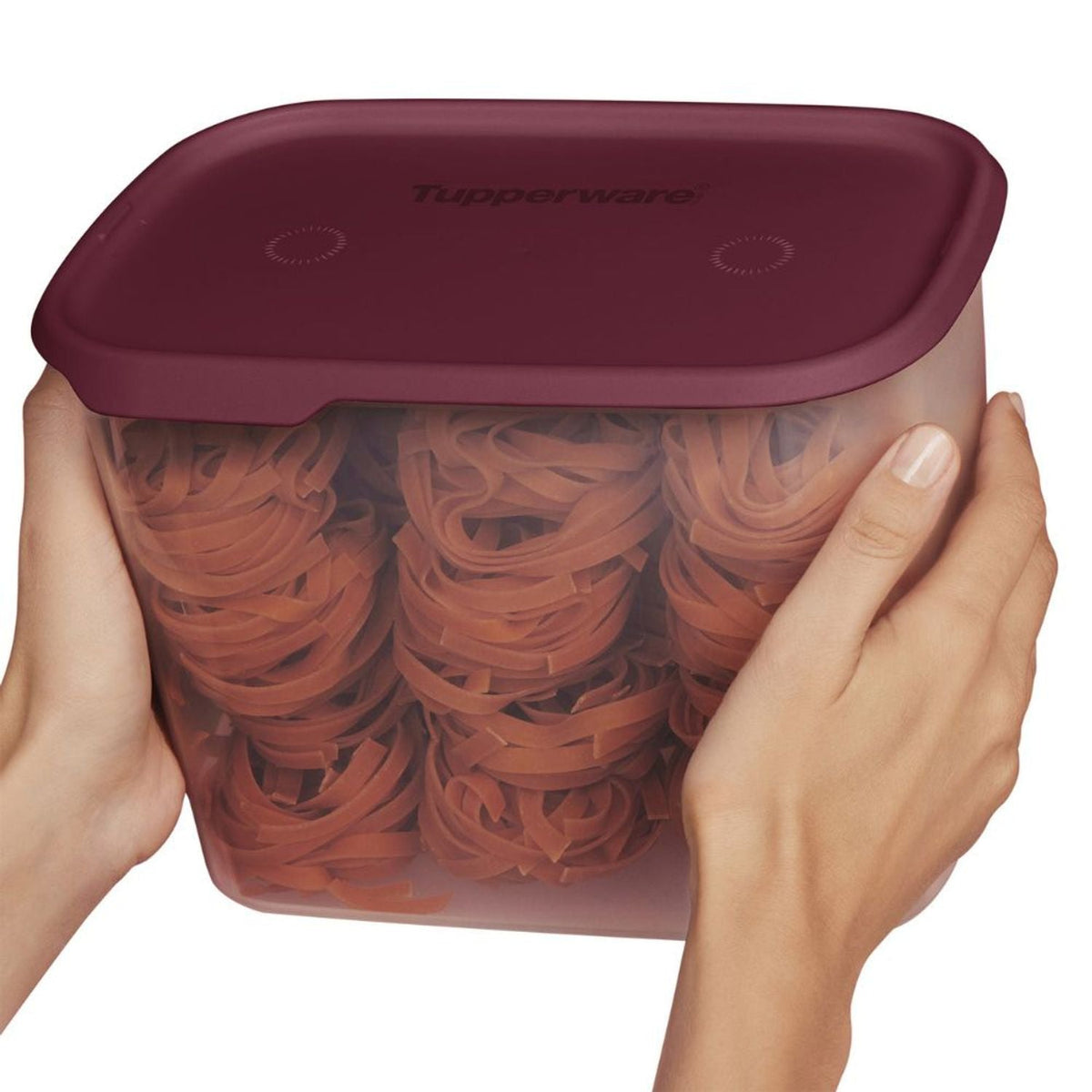 Pote Hermético 1 Touch Fresh Retangular Tupperware 4,4L Bordeaux