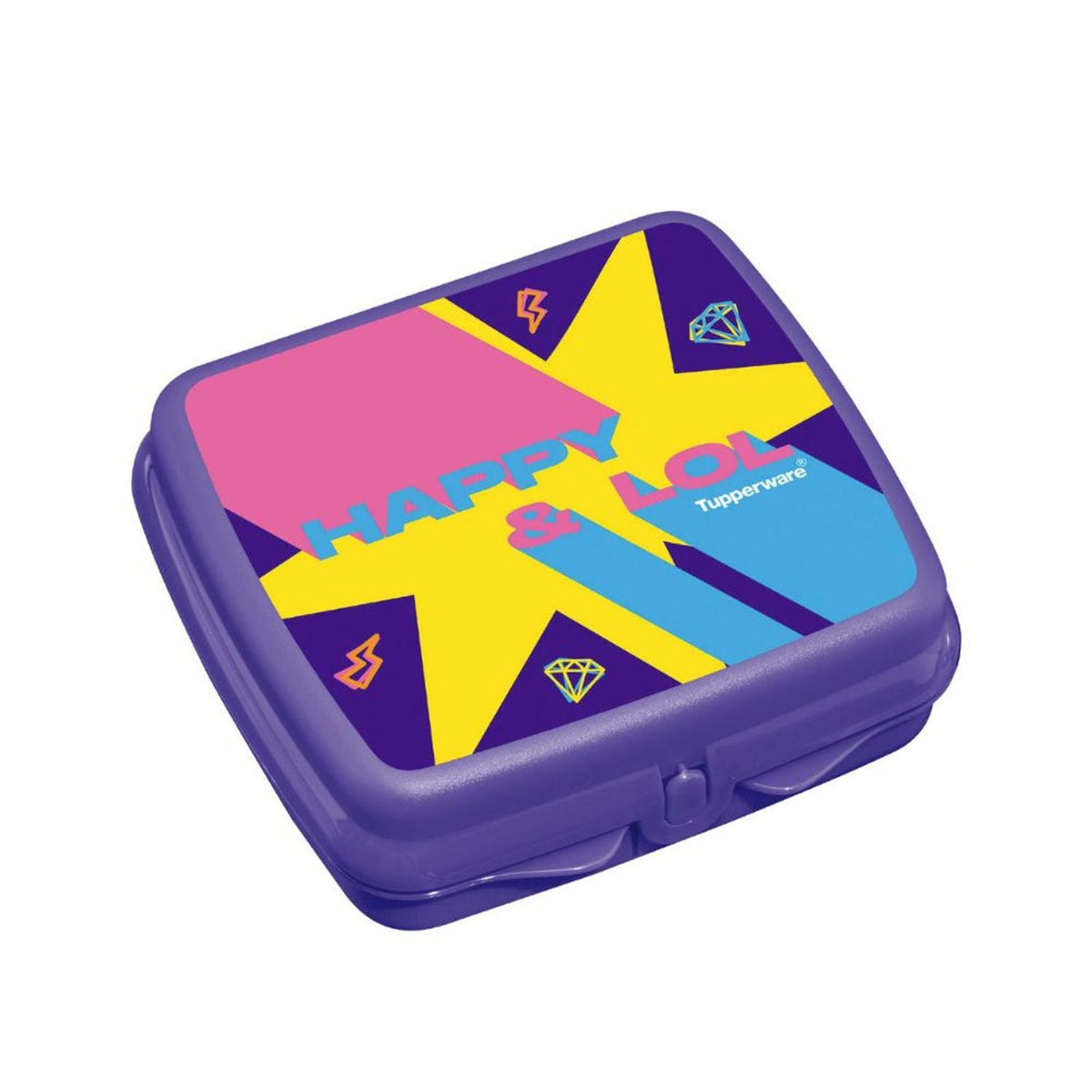 Porta Sanduiche Infantil Tupperware Neon Party Roxo