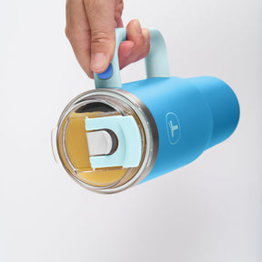 Copo Térmico Big T Com Canudo Tupperware Azul Claro 1,1L