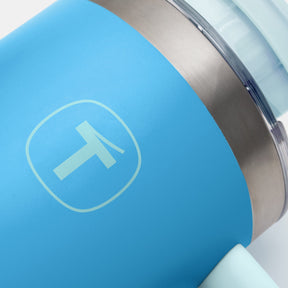 Copo Térmico Big T Com Canudo Tupperware Azul Claro 1,1L