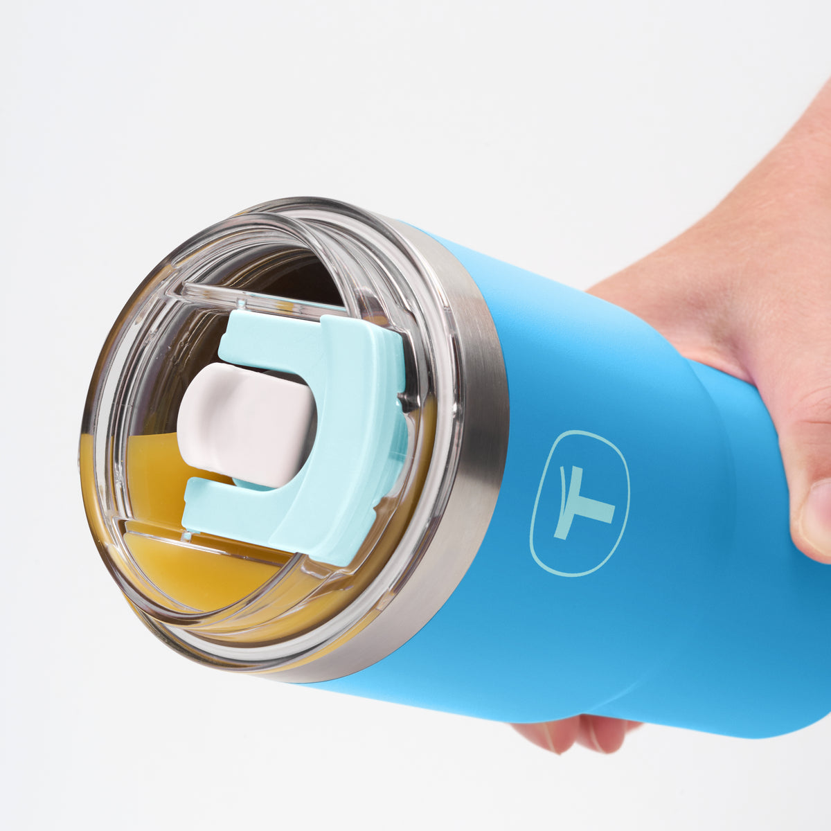 Copo Térmico Big T Com Canudo Tupperware Azul Claro 630ml