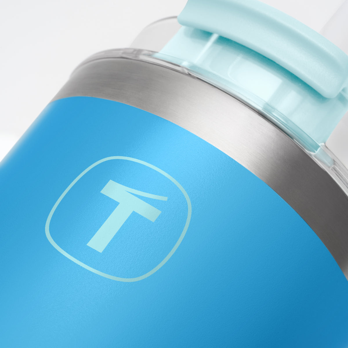 Copo Térmico Big T Com Canudo Tupperware Azul Claro 630ml