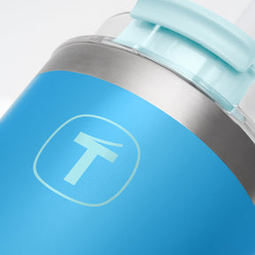 Copo Térmico Big T Com Canudo Tupperware Azul Claro 630ml