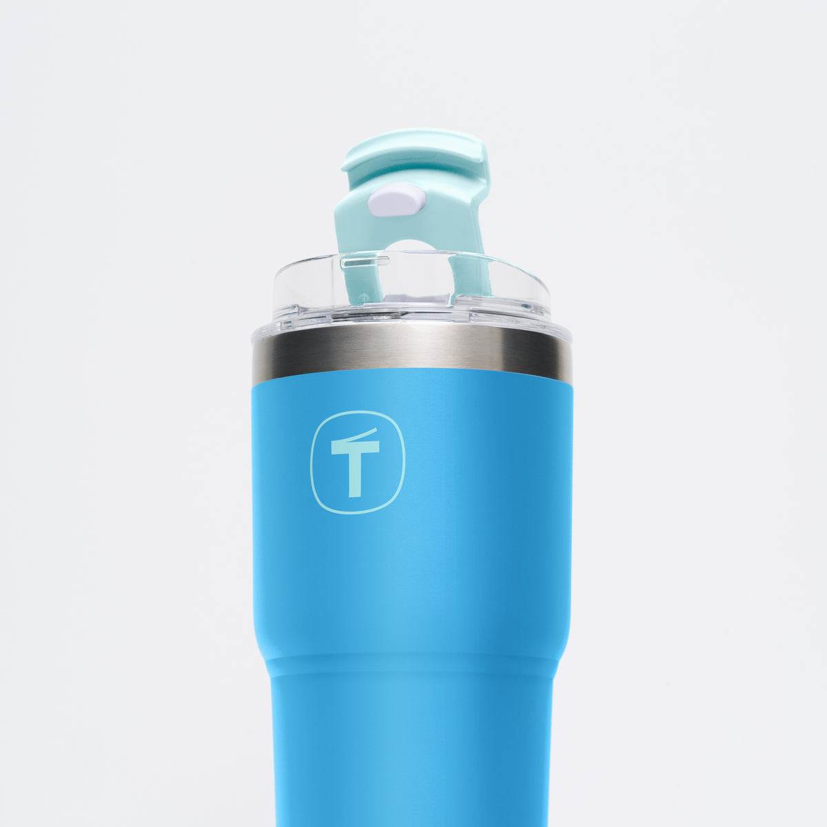 Copo Térmico Big T Com Canudo Tupperware Azul Claro 630ml