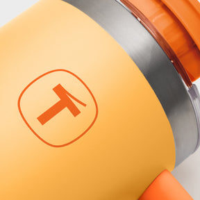 Copo Térmico Big T Com Canudo Tupperware Amarelo com Laranja 1,1L