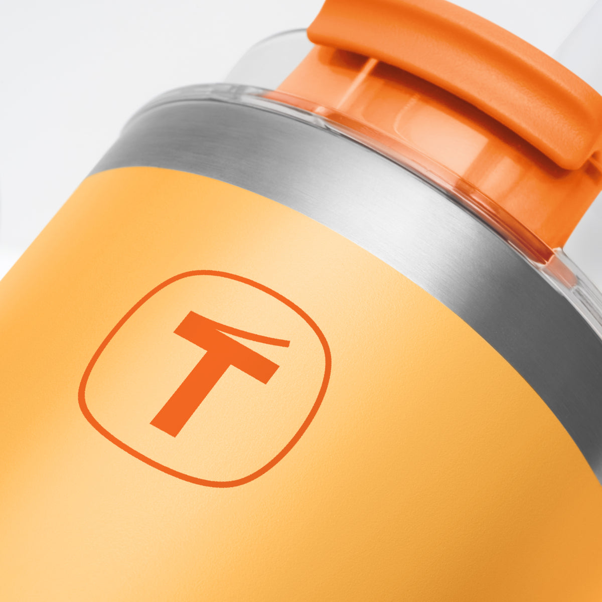 Copo Térmico Big T Com Canudo Tupperware Amarelo com Laranja 630ml