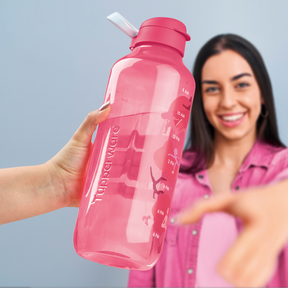 Garrafa de Água Tupperware Aquavibe com Canudo Flexível 2L Rosa
