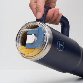 Copo Térmico Big T Com Canudo Tupperware Azul 1,1L