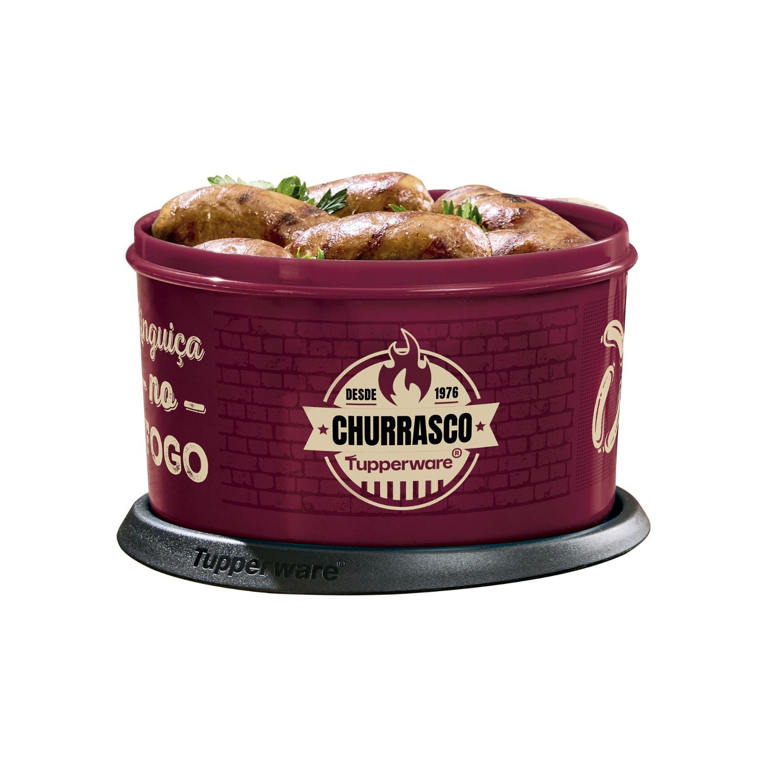 Pote Hermético Instantânea Mágica Tupperware Sabor na Brasa Churrasco 1,5L Vinho