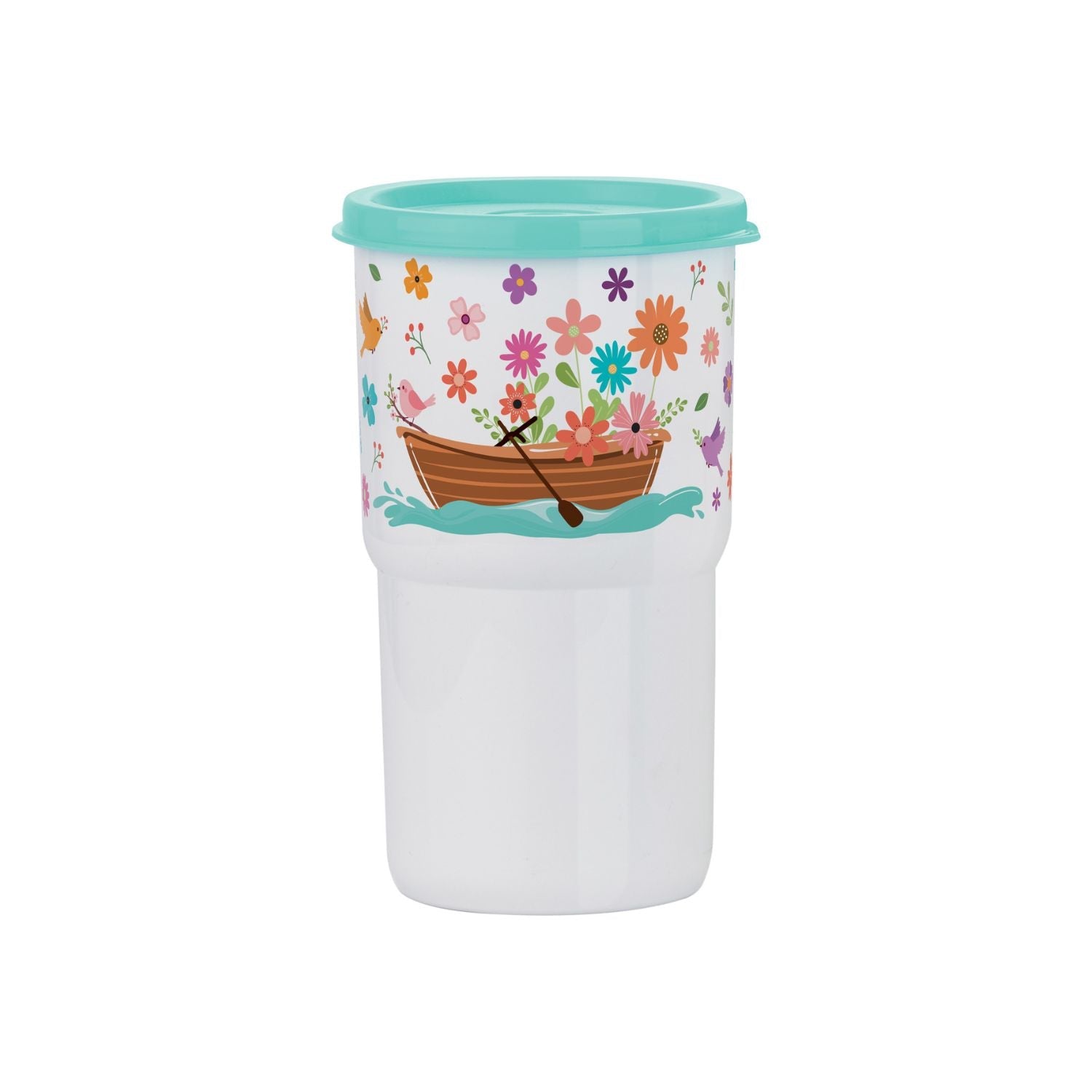 Copo Colors Tupperware Mar De Flores 350ml Branco