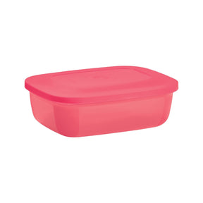 Pote Hermético Refri Safe Retangular Tupperware Glamour 500ml Rosa
