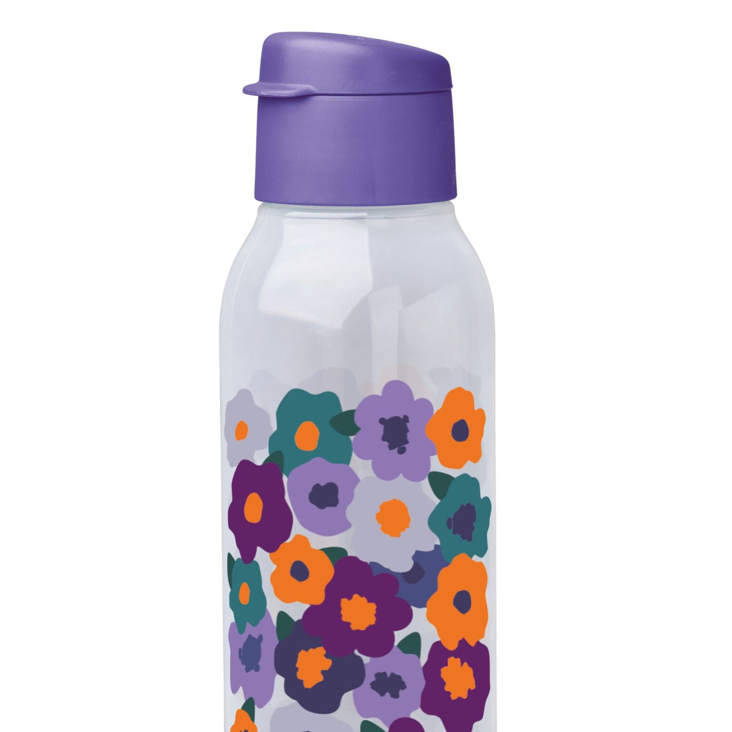 Garrafa de Água Tupperware Eco Tupper Plus Viva As Cores Flores 750ml Roxo