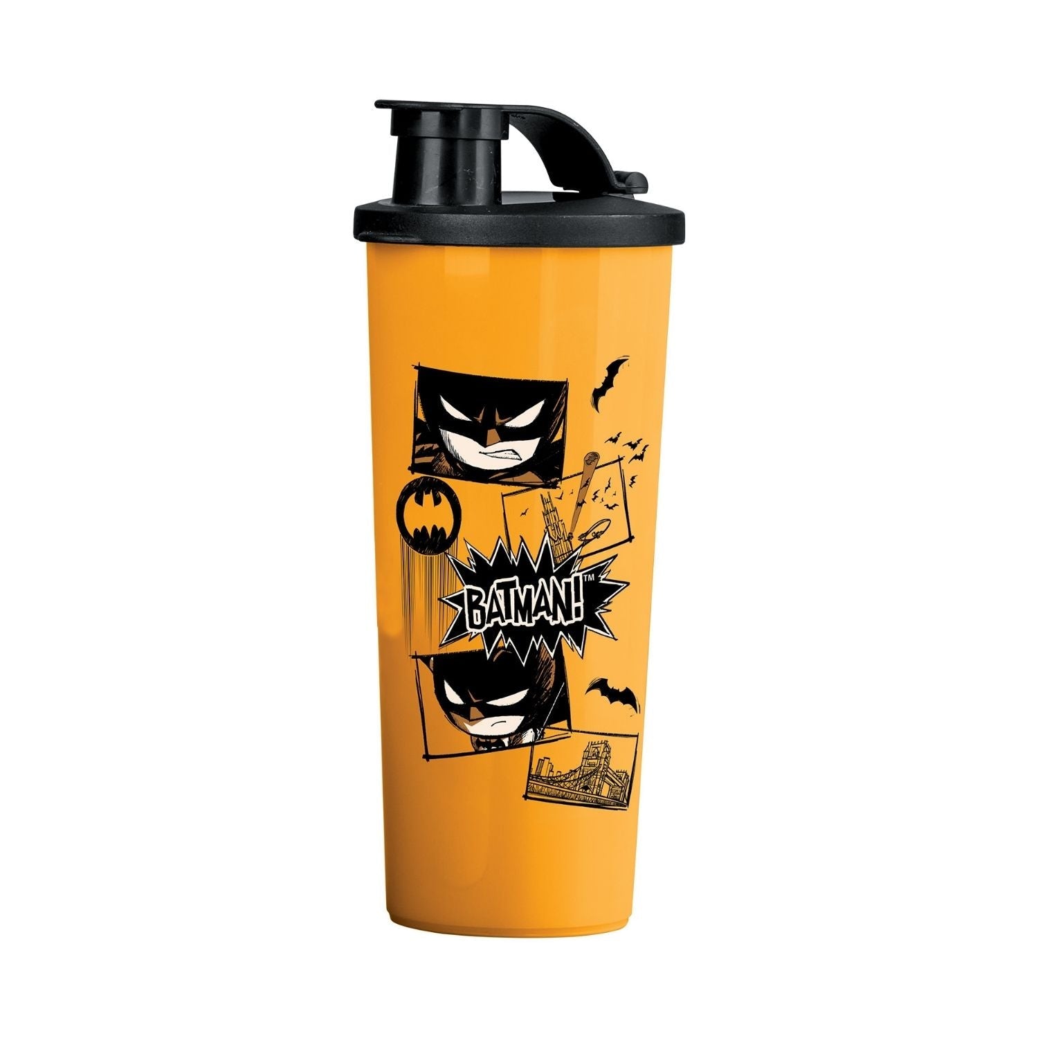 Copo Infantil Tupperware Com Bico Batman Kids 470ml Amarelo