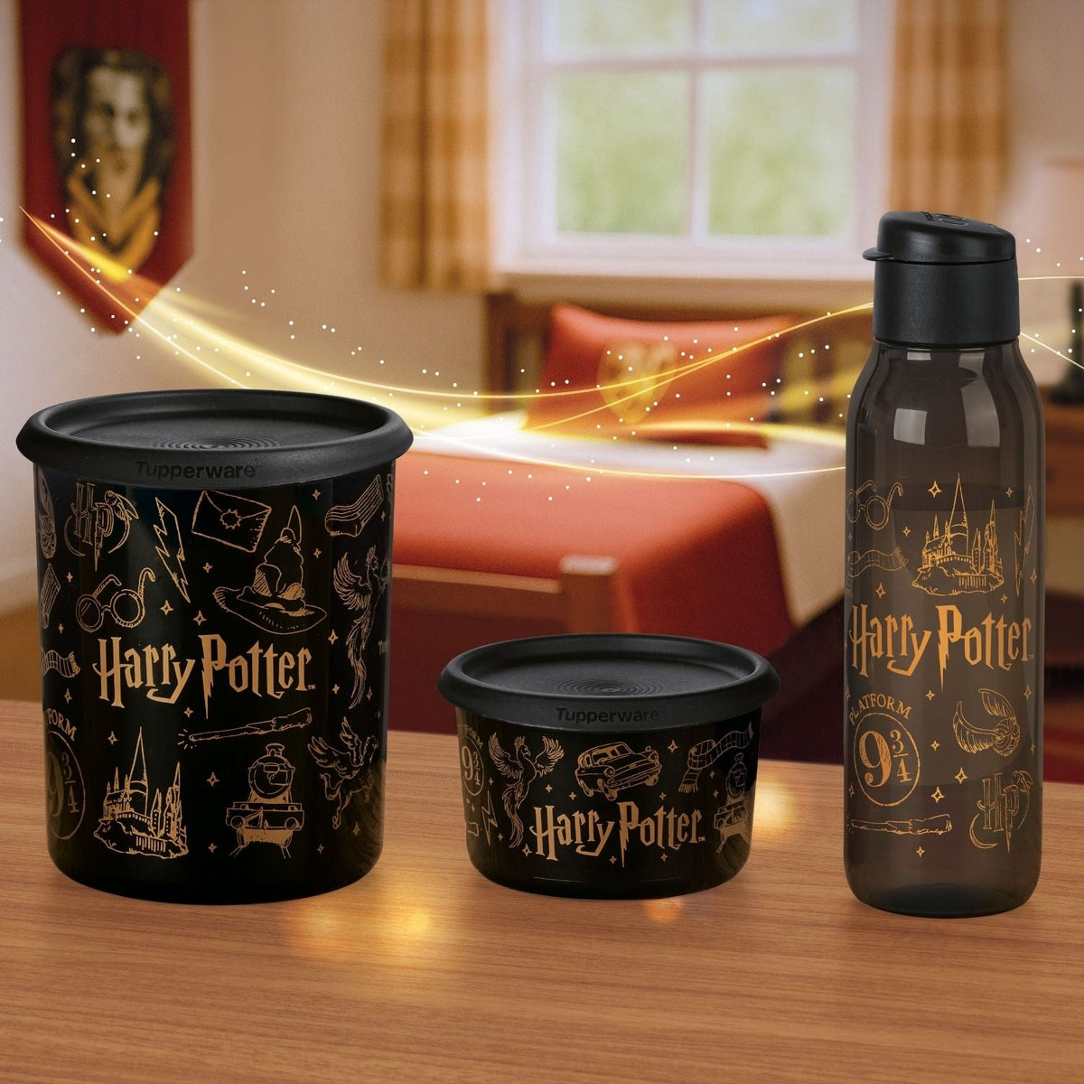 Pote Tupperware Instantânea Mágica Harry Potter Hogwarts 2,25L Preto