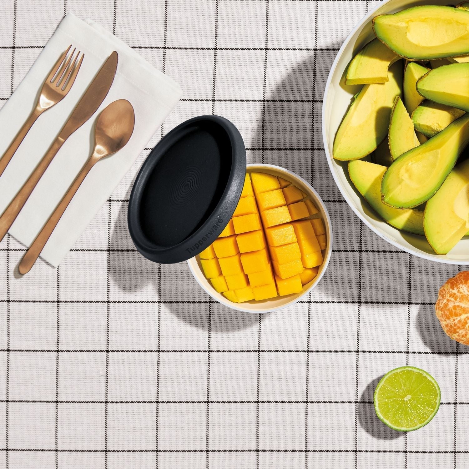 Tigela Toque Mágico Tupperware Ladrilhos 550ml Branco