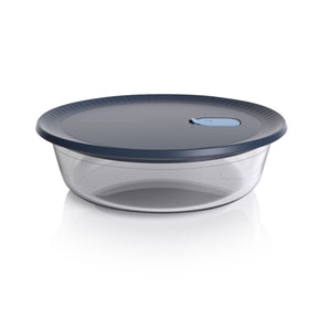 Travessa de Vidro com Tampa Tupperware Vitrea Redonda 1,7L